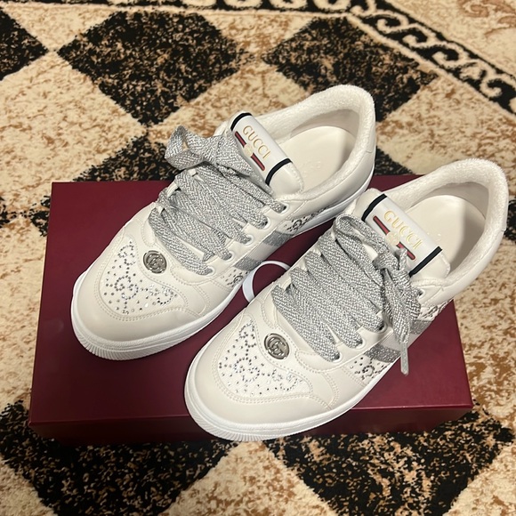 Gucci Women’s Screener Sneakers 38 MSRP $1120 - Picture 3 of 9